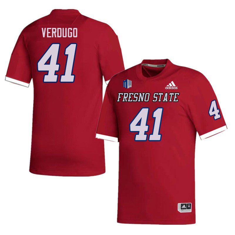 Men #41 Nick Verdugo Fresno State Bulldogs College Football Jerseys Stitched Sale-Red